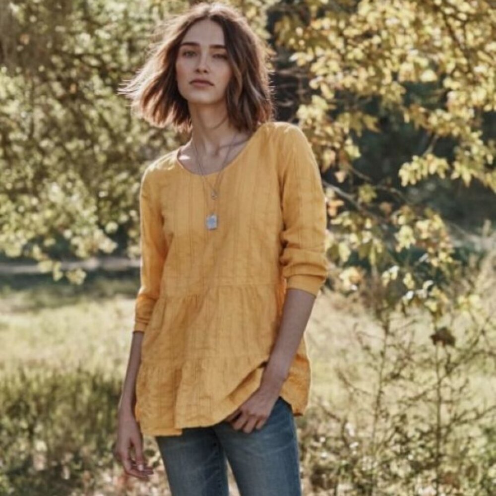 J. Jill Tiered Shirt Butter M